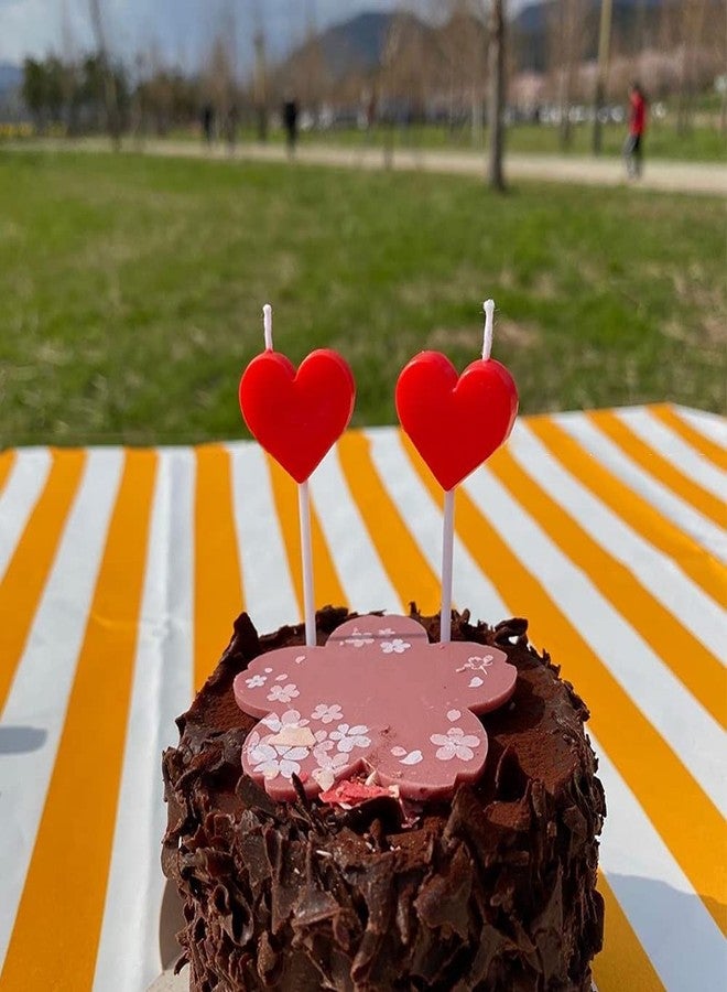 Aprildecember Heart Shaped Birthday Candles, Heart Cake Candles Cupcake Topper Candles - 5 Pcs - Image 3
